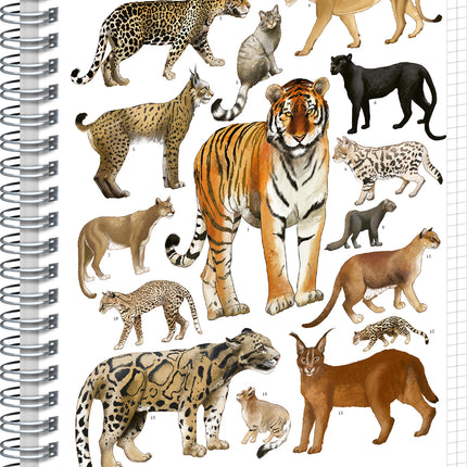 Presco Animalium – Felines Spiraal Notitieboek A5 Ruitjes