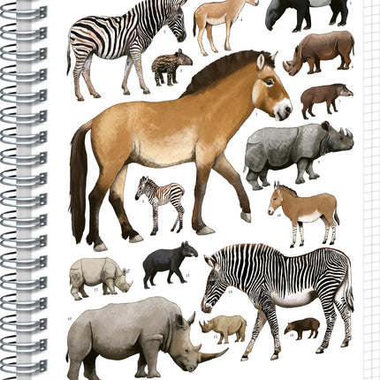 Presco Animalium – Perissodactyls Spiraal Notitieboek A4 Ruitjes