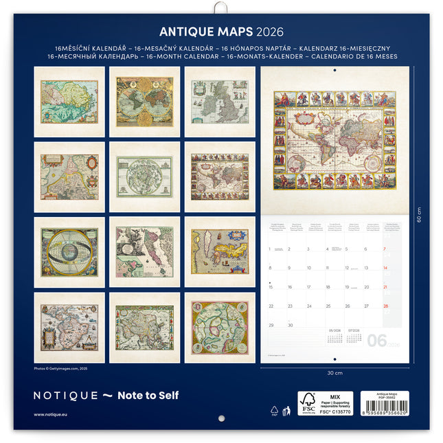 Presco Antique Maps Kalender 2026
