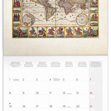 Presco Antique Maps Kalender 2026