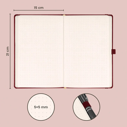 Presco Balacron Red Notitieboek A5 Stippen