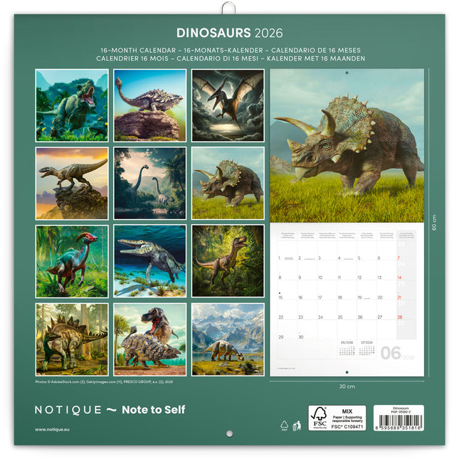 Presco Dinosaurus Kalender 2026