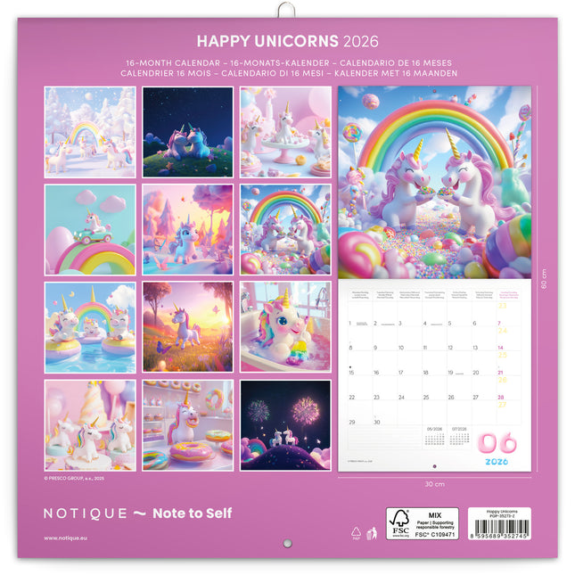 Presco Happy Unicorns Kalender 2026