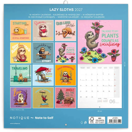 Presco Lazy Sloths Kalender 2027