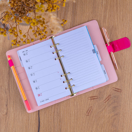 Presco Refill – Week Ringband Planner 2027, Fuchsia