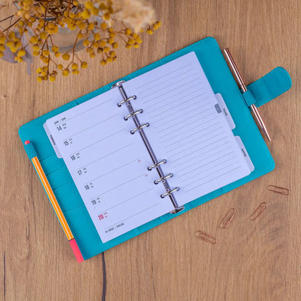 Presco Refill – Week Ringband Planner 2027, Turquoise