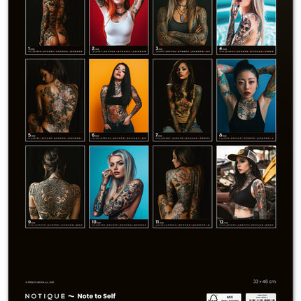 Presco Tattoo Girls Kalender 2026