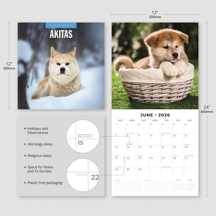 Red Robin Akita Kalender 2026