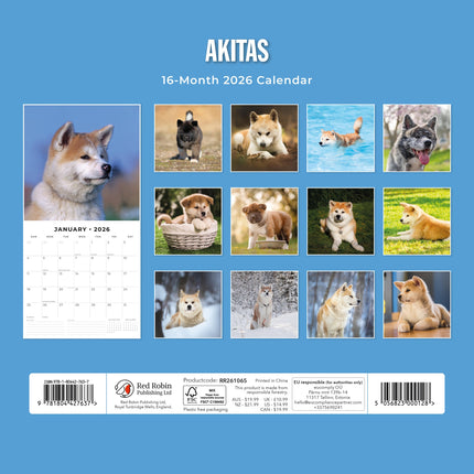 Red Robin Akita Kalender 2026