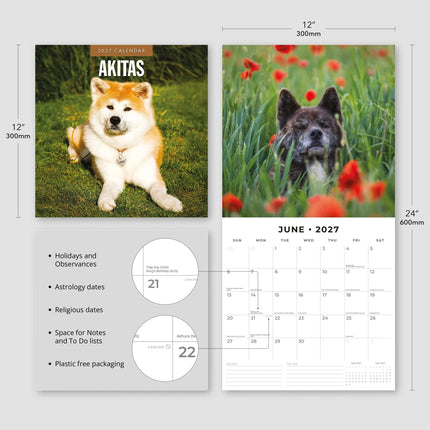 Red Robin Akita Kalender 2027