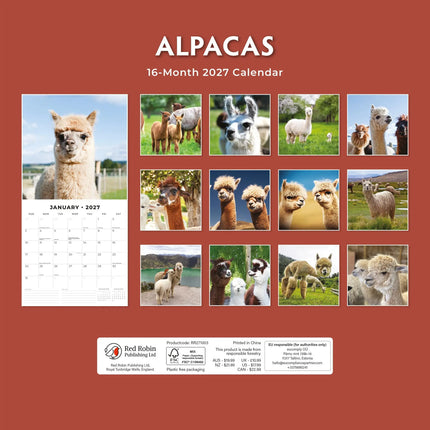 Red Robin Alpaca Kalender 2027