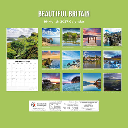 Red Robin Beautiful Britain Kalender 2027
