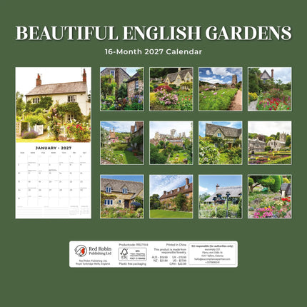 Red Robin Beautiful English Gardens Kalender 2027
