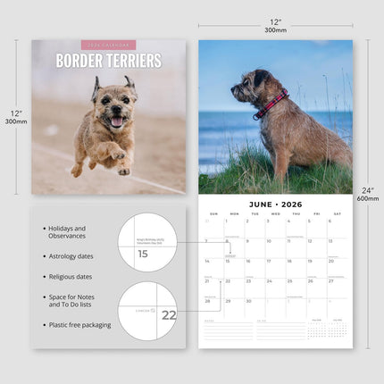 Red Robin Border Terrier Kalender 2026