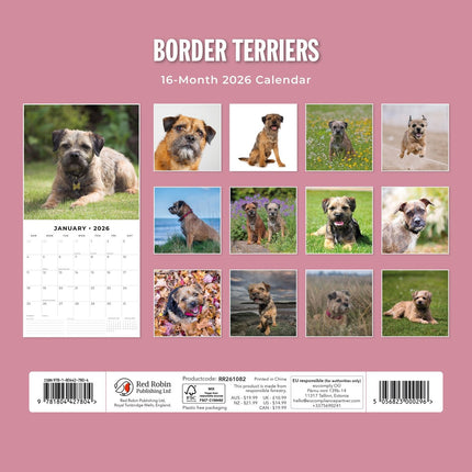 Red Robin Border Terrier Kalender 2026