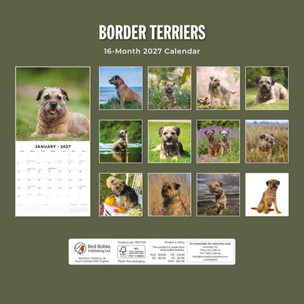 Red Robin Border Terrier Kalender 2027