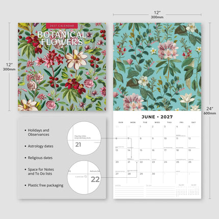 Red Robin Botanical Flowers Kalender 2027