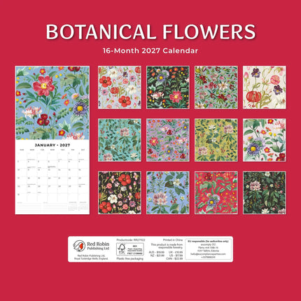 Red Robin Botanical Flowers Kalender 2027