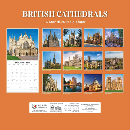Red Robin British Cathedrals Kalender 2027