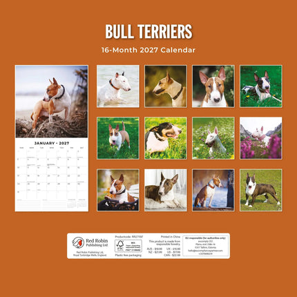 Red Robin Bull Terrier Kalender 2027
