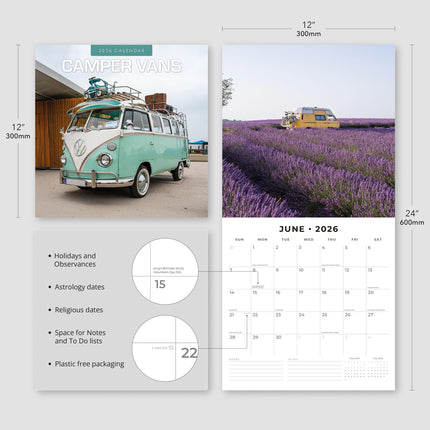 Red Robin Camper Vans Kalender 2026