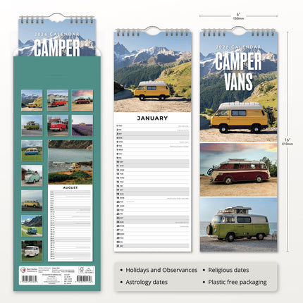 Red Robin Camper Vans Slimline Kalender 2026