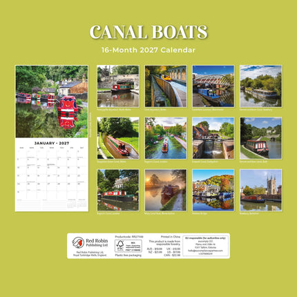 Red Robin Canal Boats Kalender 2027