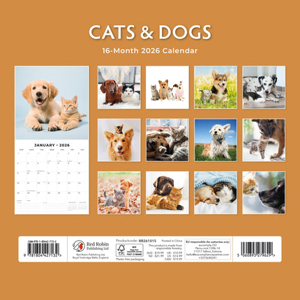 Red Robin Cats and Dogs Kalender 2026
