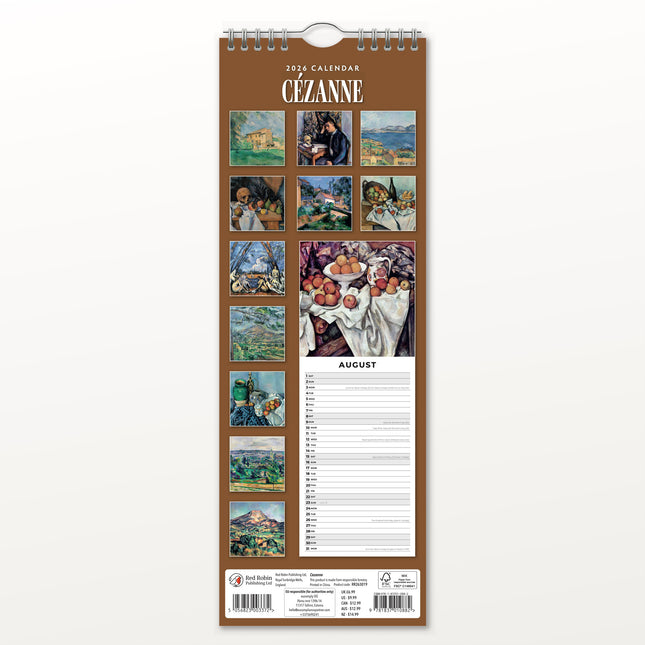 Red Robin Cezanne Slimline Kalender 2026