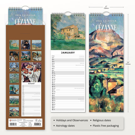 Red Robin Cezanne Slimline Kalender 2026