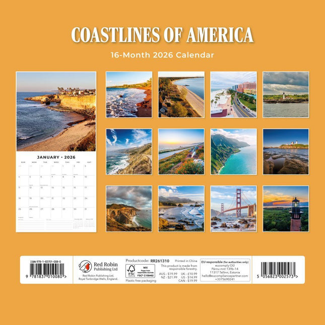 Red Robin Coastlines of America Kalender 2026