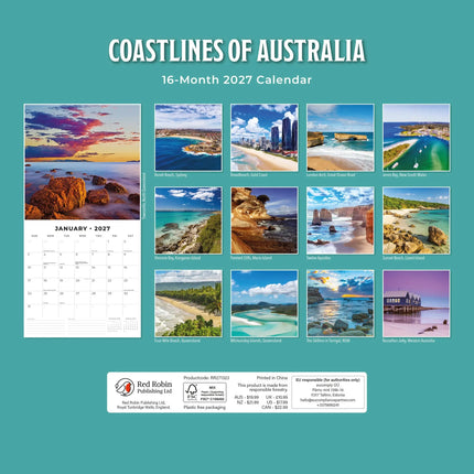 Red Robin Coastlines of Australia Kalender 2027