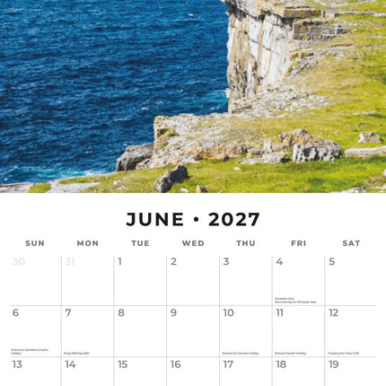 Red Robin Coastlines of Ireland Kalender 2027