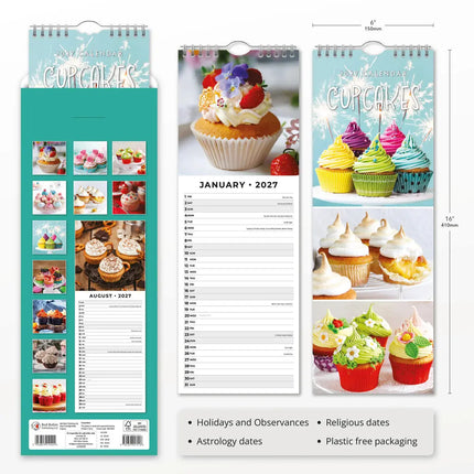 Red Robin Cupcakes Slimline Kalender 2027