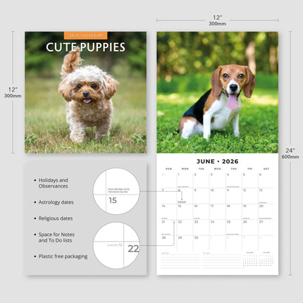 Red Robin Cute Puppies Kalender 2026