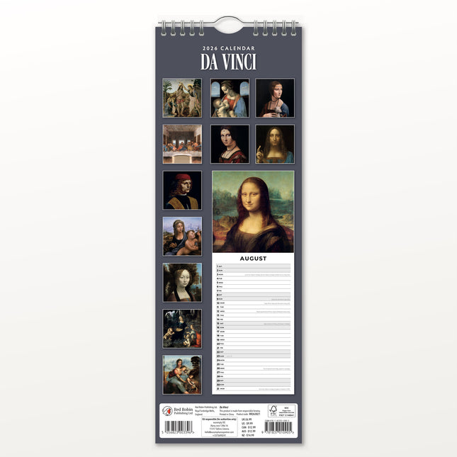 Red Robin Da Vinci Slimline Kalender 2026