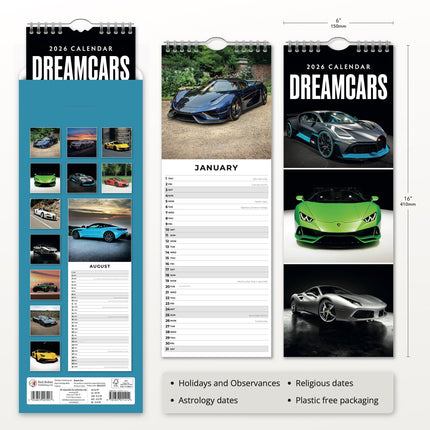 Red Robin Dreamcars Slimline Kalender 2026