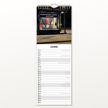 Red Robin Edward Hopper Slimline Kalender 2026