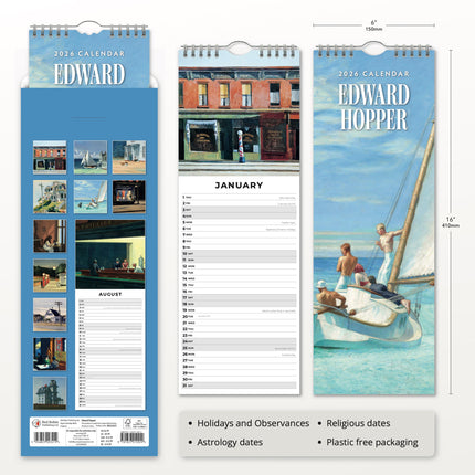 Red Robin Edward Hopper Slimline Kalender 2026