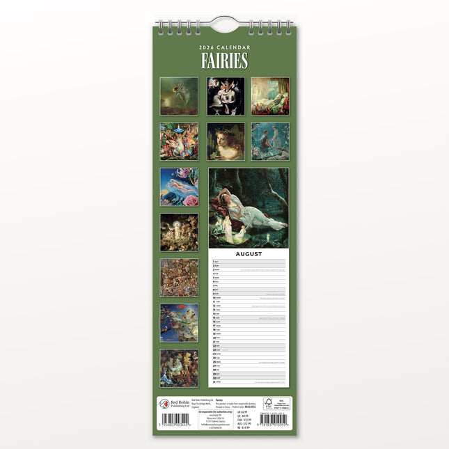 Red Robin Fairies Slimline Kalender 2026