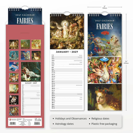Red Robin Fairies Slimline Kalender 2027