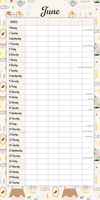 Red Robin Family Organiser At Home 2026