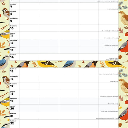 Red Robin Family Organiser Birdsong 2027