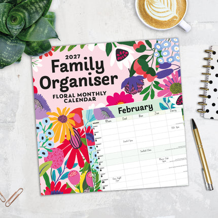 Red Robin Family Organiser Floral 2027