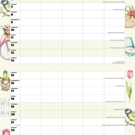 Red Robin Garden Life Family Organiser 2027