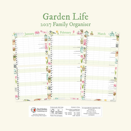 Red Robin Garden Life Family Organiser 2027