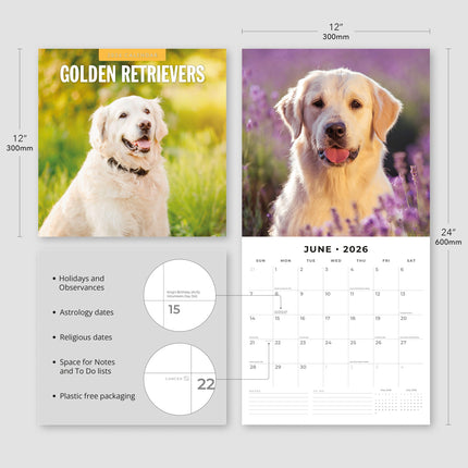 Red Robin Golden Retriever Kalender 2026