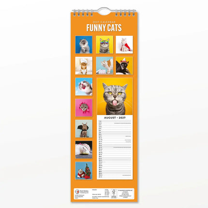 Red Robin Grappige Katten Slimline Kalender 2027