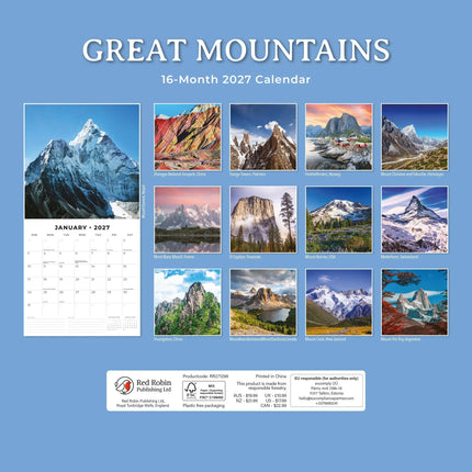 Red Robin Great Mountains Kalender 2027