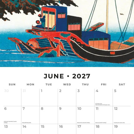 Red Robin Hokusai Kalender 2027
